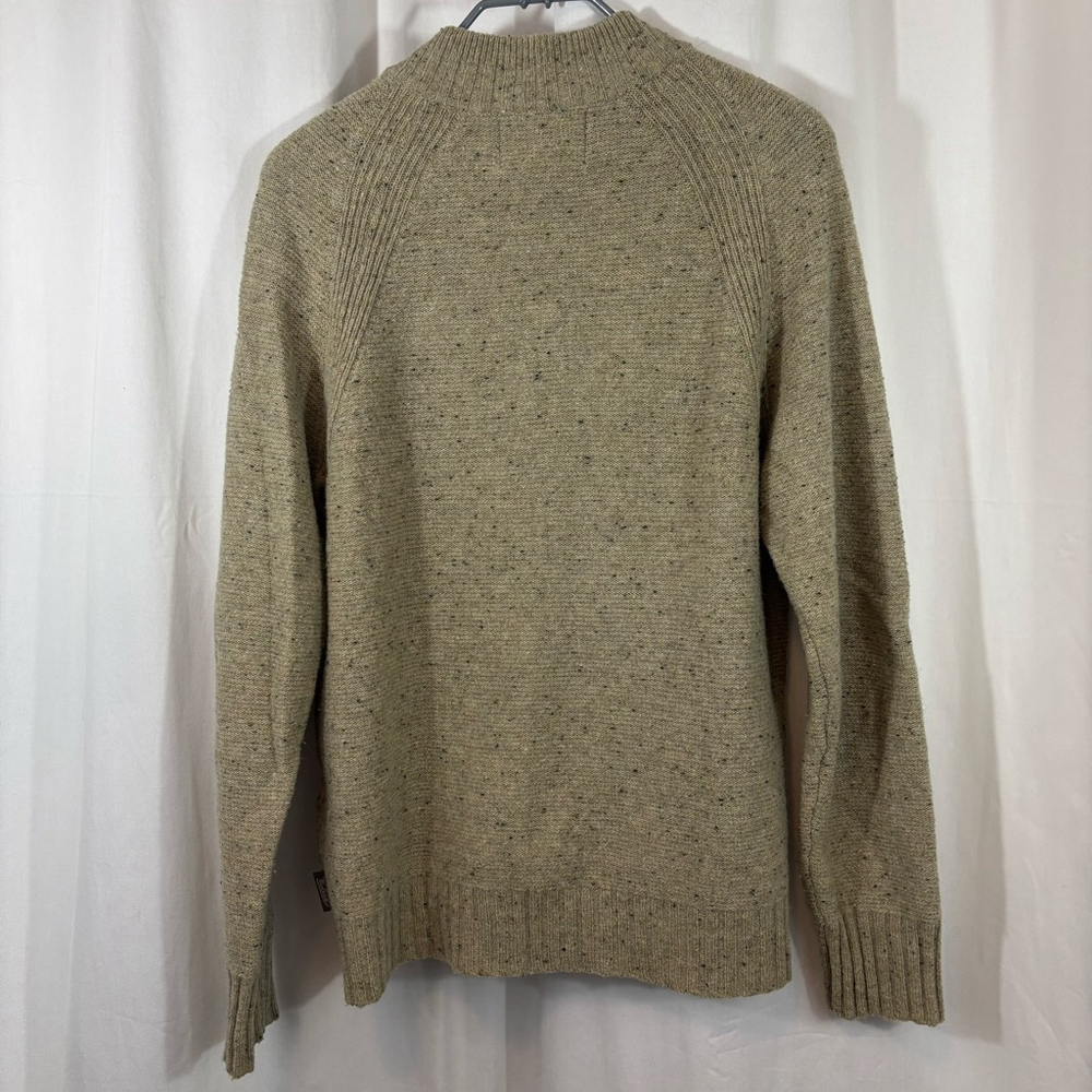Women's Small Woolrich Lamb’s Wool Zip Cardigan Sweater Khaki Heather - Picture 5 of 8